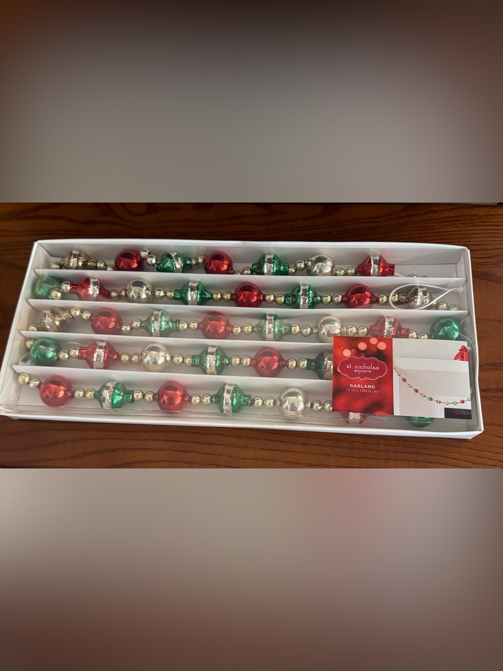 NIB-St. Nicholas Square 72” Christmas Garland